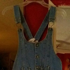 Denim shorts overalls